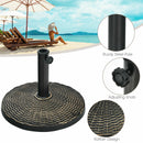 22LBS Patio Resin Umbrella Base Stand Wicker Style Heavy Duty Bronze