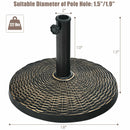 22LBS Patio Resin Umbrella Base Stand Wicker Style Heavy Duty Bronze