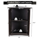 Corner Storage Cabinet Freestanding Floor Cabinet Bathroom w/ Shutter Door Brown