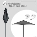 6PCS Patio Furniture Dining Set Folding Chairs Glass Table W/Umbrella Deck Grey