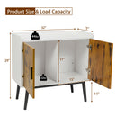 Sideboard Buffet Storage Cabinet w/2 Door Metal Legs Accent Cabinet 32In