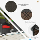 3PCS Patio Rattan Furniture Set Cushion Sofa Armrest Garden Deck Red