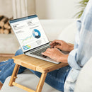 Bamboo Laptop Desk Adjustable Folding Bed Tray w/Drawer Heat Dissipation