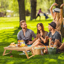 Bamboo Laptop Desk Adjustable Folding Bed Tray w/Drawer Heat Dissipation