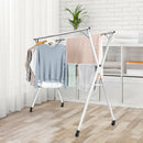 Clothes Drying Rack Stainless Steel Garment Rack Adjustable &amp; Foldable w/ Wheels
