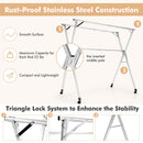 Clothes Drying Rack Stainless Steel Garment Rack Adjustable &amp; Foldable w/ Wheels