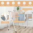 Clothes Drying Rack Stainless Steel Garment Rack Adjustable &amp; Foldable w/ Wheels