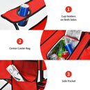 Portable Folding Picnic Double Chair W/Umbrella Table Cooler Beach Camping Red  OP70621RE