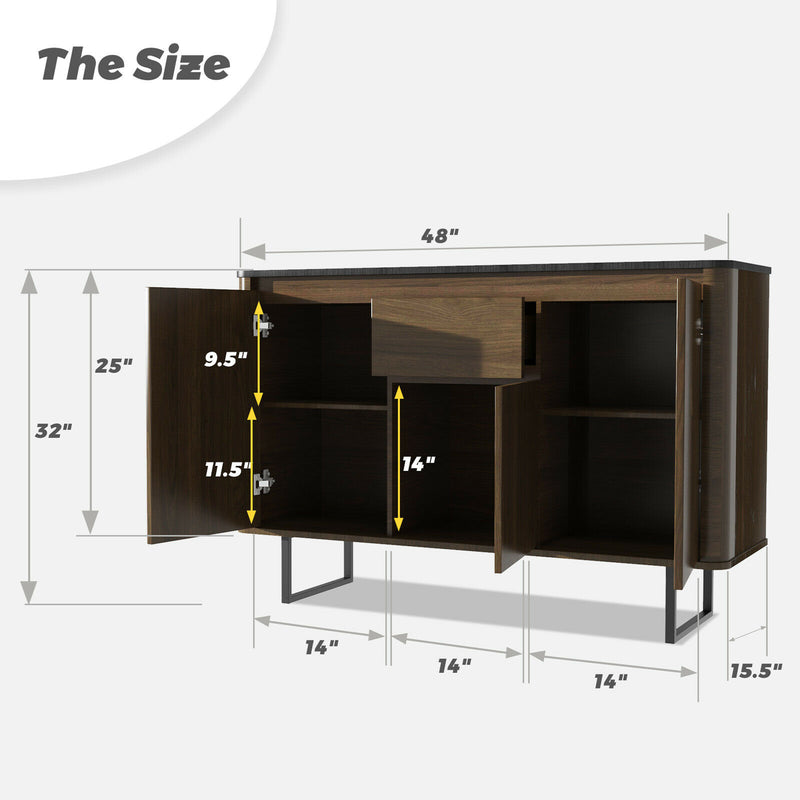 3-Door Kitchen Buffet Server Sideboard Storage Cupboard Cabinet w/Drawer