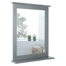 Bathroom Wall-Mounted Mirror W/Shelf Vanity Makeup Mirror Multipurpose