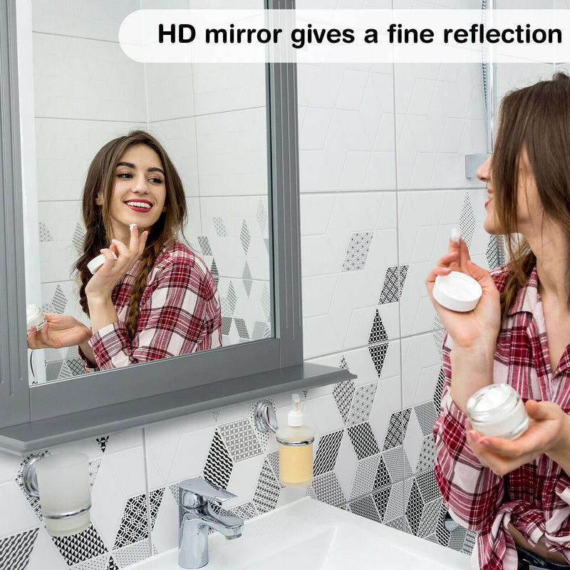 Bathroom Wall-Mounted Mirror W/Shelf Vanity Makeup Mirror Multipurpose