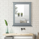 Bathroom Wall-Mounted Mirror W/Shelf Vanity Makeup Mirror Multipurpose