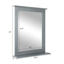 Bathroom Wall-Mounted Mirror W/Shelf Vanity Makeup Mirror Multipurpose