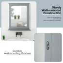 Bathroom Wall-Mounted Mirror W/Shelf Vanity Makeup Mirror Multipurpose