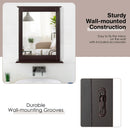 Bathroom Wall-Mounted Mirror W/Shelf Vanity Makeup Mirror Multipurpose