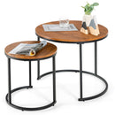 Nesting Coffee Table Set of 2 for Balcony Living Room Modern Round Side Tables  JV10236