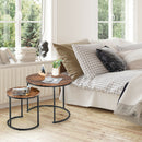 Nesting Coffee Table Set of 2 for Balcony Living Room Modern Round Side Tables  JV10236