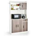 4-Door 71&quot; Kitchen Buffet Pantry Storage Cabinet w/Hutch Adjustable Shelf