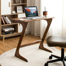 Bamboo Sofa Side Table Z-Shaped Spacious Tabletop Space-Saving TV Snack Tray