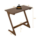 Bamboo Sofa Side Table Z-Shaped Spacious Tabletop Space-Saving TV Snack Tray