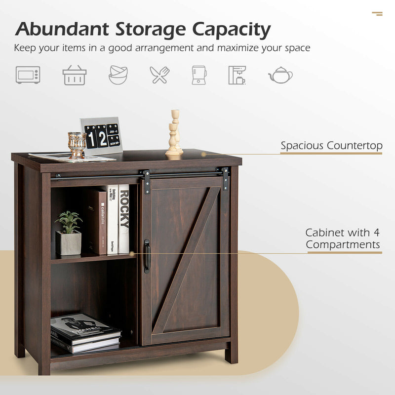 Sideboard Buffet Storage Cabinet Freestanding Kitchen Cabinet Brown