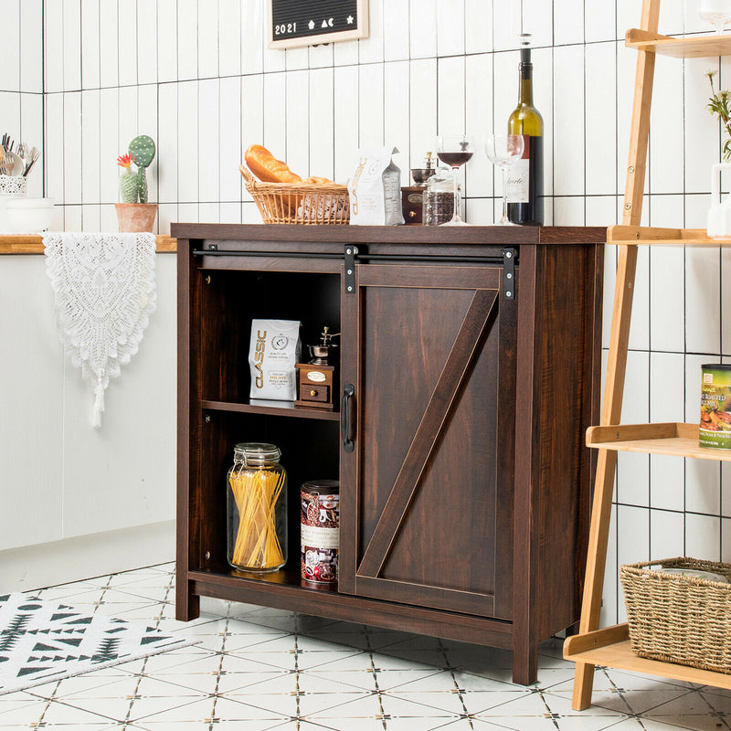 Sideboard Buffet Storage Cabinet Freestanding Kitchen Cabinet Brown