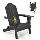 Patiojoy Patio Folding Adirondack Chair Weather Resistant Cup Holder Yard
