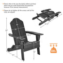 Patiojoy Patio Folding Adirondack Chair Weather Resistant Cup Holder Yard