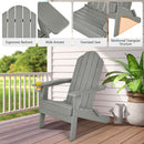Patiojoy Patio Folding Adirondack Chair Weather Resistant Cup Holder Yard