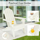 Patiojoy Patio Folding Adirondack Chair Weather Resistant Cup Holder Yard
