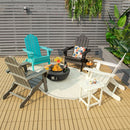 Patiojoy Patio Folding Adirondack Chair Weather Resistant Cup Holder Yard