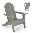 Patiojoy Patio Folding Adirondack Chair Weather Resistant Cup Holder Yard