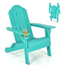Patiojoy Patio Folding Adirondack Chair Weather Resistant Cup Holder Yard