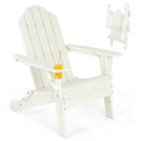 Patiojoy Patio Folding Adirondack Chair Weather Resistant Cup Holder Yard