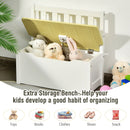 4 PCS Kids Wooden Activity Table &amp; Chairs Set w/Storage Bench Study Desk
