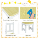 4 PCS Kids Wooden Activity Table &amp; Chairs Set w/Storage Bench Study Desk