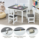 4 PCS Kids Wooden Activity Table &amp; Chairs Set w/Storage Bench Study Desk