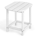 Patio Adirondack Side Table Weather Resistant Garden Yard White