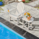 Patio Adirondack Side Table Weather Resistant Garden Yard White