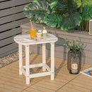 Patio Adirondack Side Table Weather Resistant Garden Yard White
