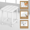Patio Adirondack Side Table Weather Resistant Garden Yard White