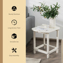 Patio Adirondack Side Table Weather Resistant Garden Yard White