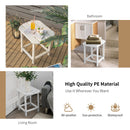 Patio Adirondack Side Table Weather Resistant Garden Yard White