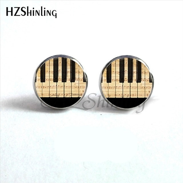 Music Piano Stud Music Ear Studs Keyboard Earrings