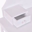 White Makeup Dressing Table Vanity Desk and Stool Set with Square Mirror and 3 Drawers Dresser Vanity Table HW55561BK