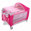 Portable Folding Baby Crib Multifunctional Child Bed Pink Blue Playpen