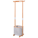 Bamboo Clothes Drying Rack Portable Laundry Hamper Garment Hanger Storage Clothing Organizer HW56584