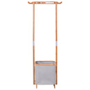 Bamboo Clothes Drying Rack Portable Laundry Hamper Garment Hanger Storage Clothing Organizer HW56584