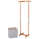 Bamboo Clothes Drying Rack Portable Laundry Hamper Garment Hanger Storage Clothing Organizer HW56584