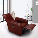 Manual Recliner Sofa Chair Contemporary Foldable-Back Leather Reclining Chair Modern Living Room Furniture HW57305
